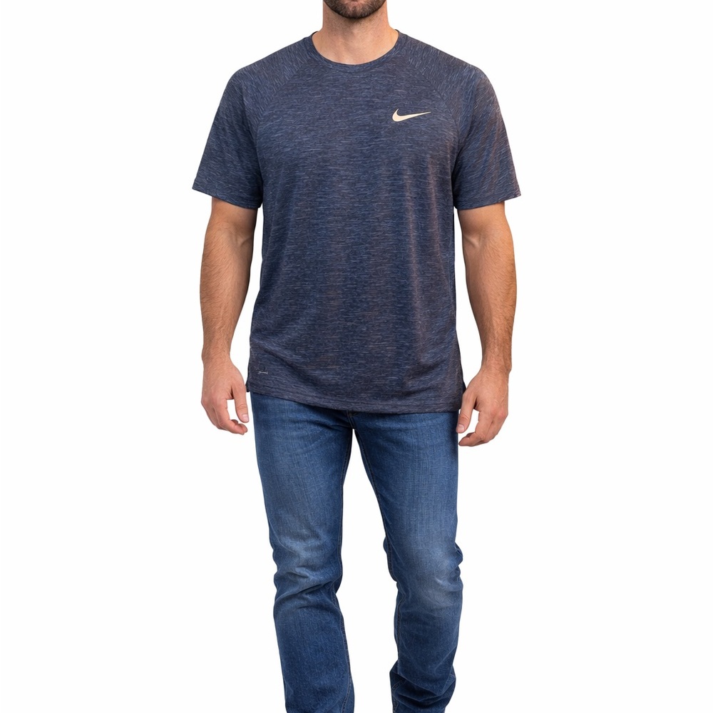 Nike Swim Size Medium Dri-Fit Blue T-Shirt